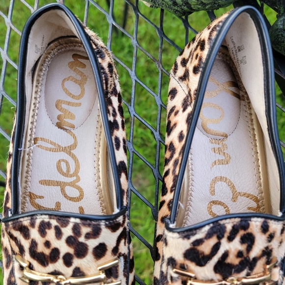Sam Edelman Loraine Leopard Print Calf Hair Flat Horse Bit Loafers Size 6 - Picture 4 of 10